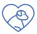 Dog in heart icon